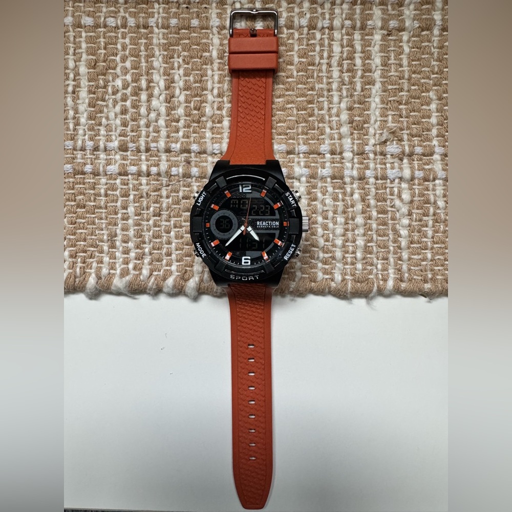 Kenneth Cole Reaction Black and Orange Sport Watch